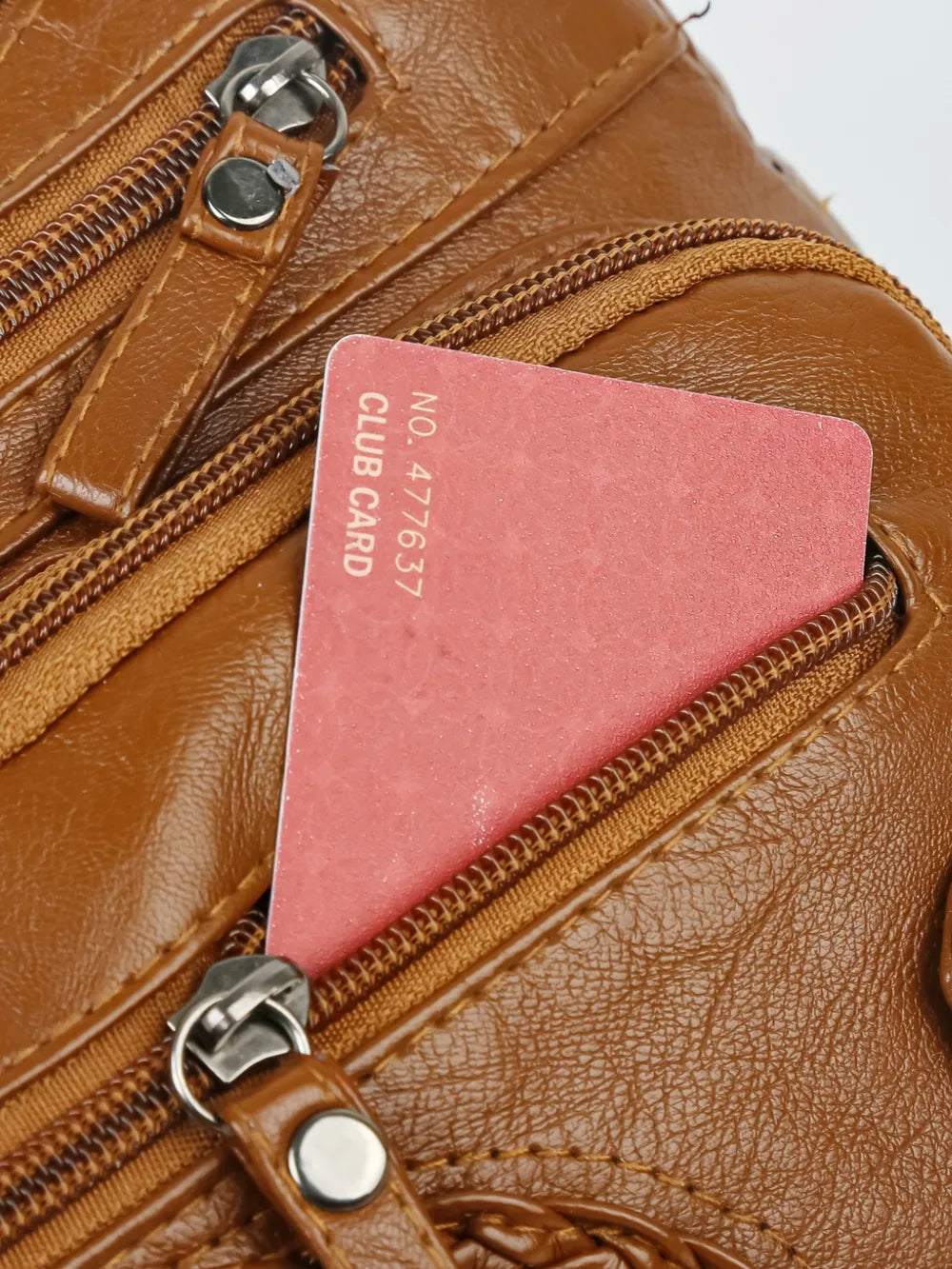 Bolso de Hombro Mediano de Piel Sintética con Múltiples Bolsillos