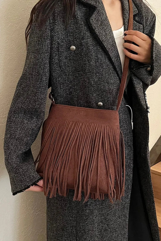 Bolso Bandolera de Ante con Flecos