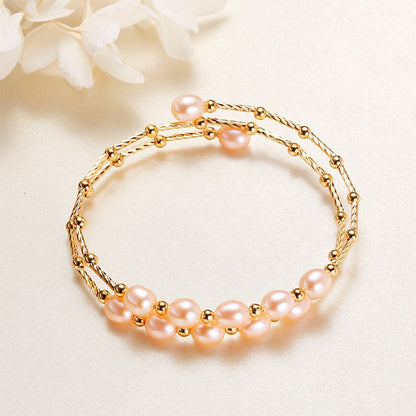 Pulsera de perlas de agua dulce estilo étnico barroco