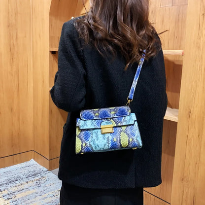 Bolso Bandolera de Piel Sintética con Estampado de Serpiente