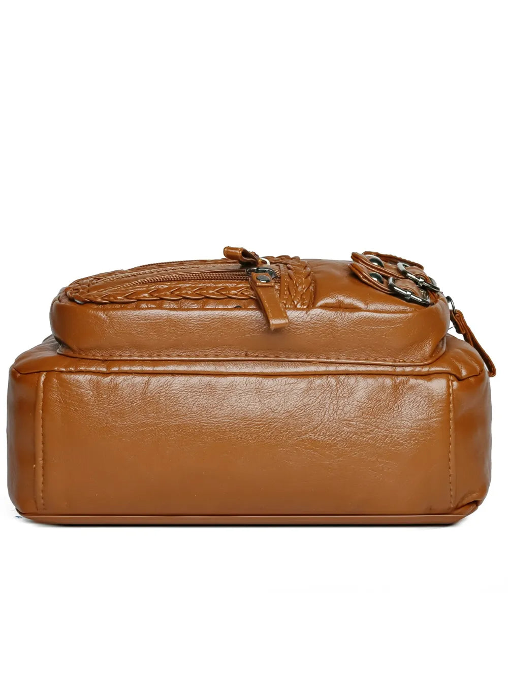 Bolso de Hombro Mediano de Piel Sintética con Múltiples Bolsillos