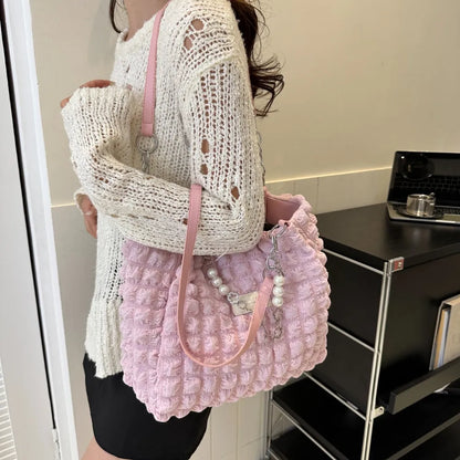 Bolso Tote con Textura Burbuja y Cadena