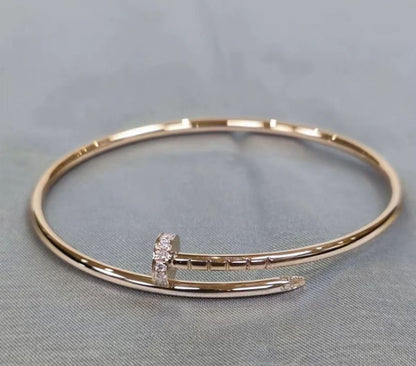 Pulsera de Plata 925 con Diamantes Tres Círculos Chapada en Oro