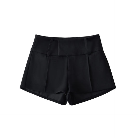 Shorts A-line de cintura baja y corte slim