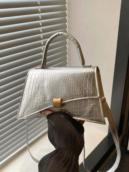 Bolso de Mano Pequeño de Piel Sintética de Color Liso