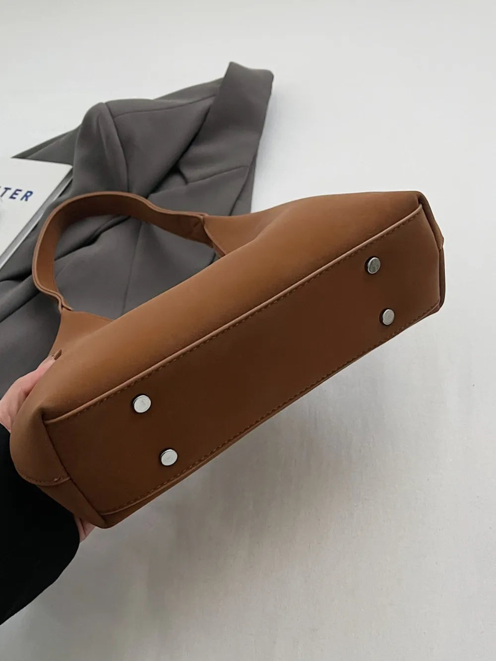 Bolso de Hombro Pequeño con Cremallera en Poliéster y PU