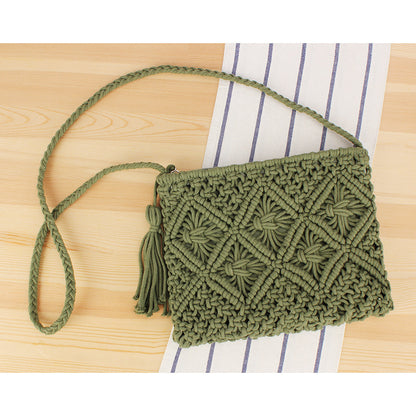 Bolso de Mano Tejido con Flecos Retro para Playa y Viaje