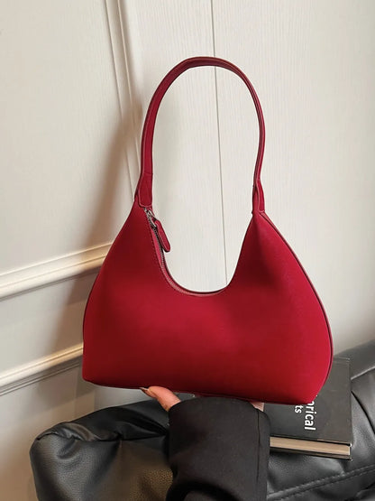 Bolso de Hombro Pequeño con Cremallera en Poliéster y PU