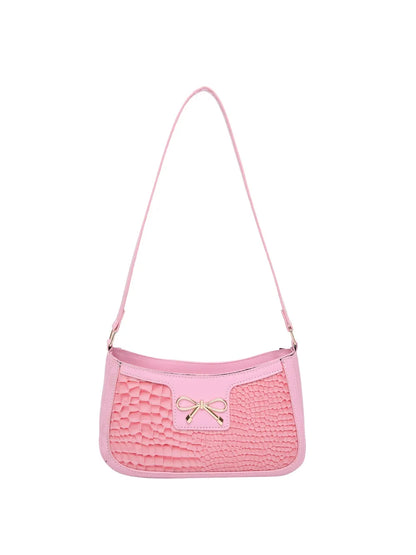 Bolso de Hombro Pequeño de Piel Sintética con Lazo
