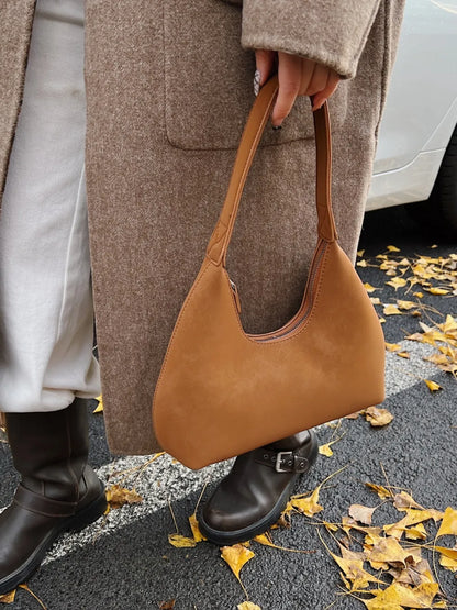 Bolso de Hombro Pequeño con Cremallera en Poliéster y PU