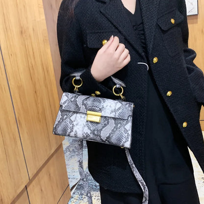 Bolso Bandolera de Piel Sintética con Estampado de Serpiente