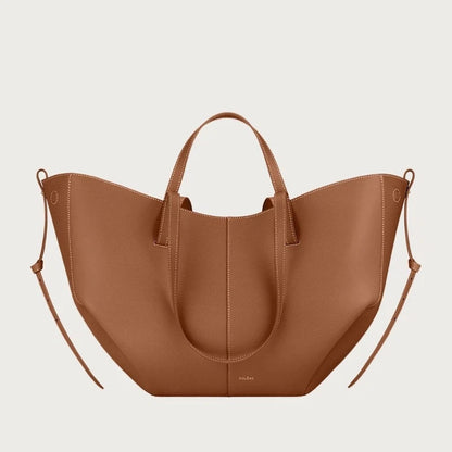 Bolso Cubo de Piel de Vaca con Forma de Lazo y Bolsa Interior Extraíble