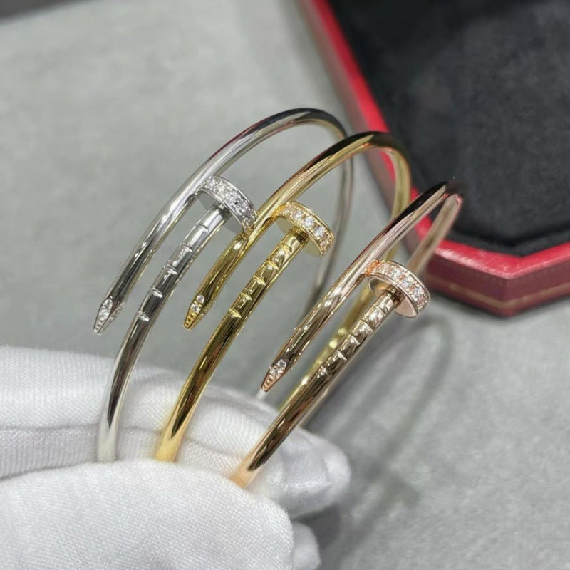 Pulsera de Plata 925 con Diamantes Tres Círculos Chapada en Oro