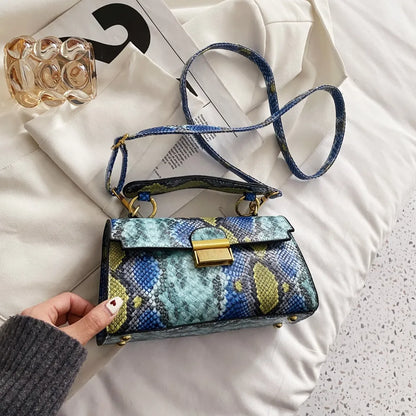 Bolso Bandolera de Piel Sintética con Estampado de Serpiente