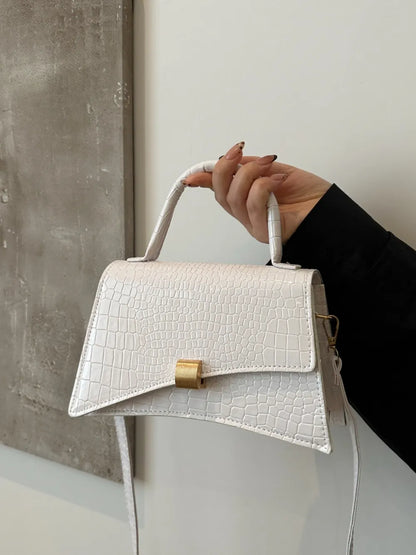 Bolso de Mano Pequeño de Piel Sintética de Color Liso