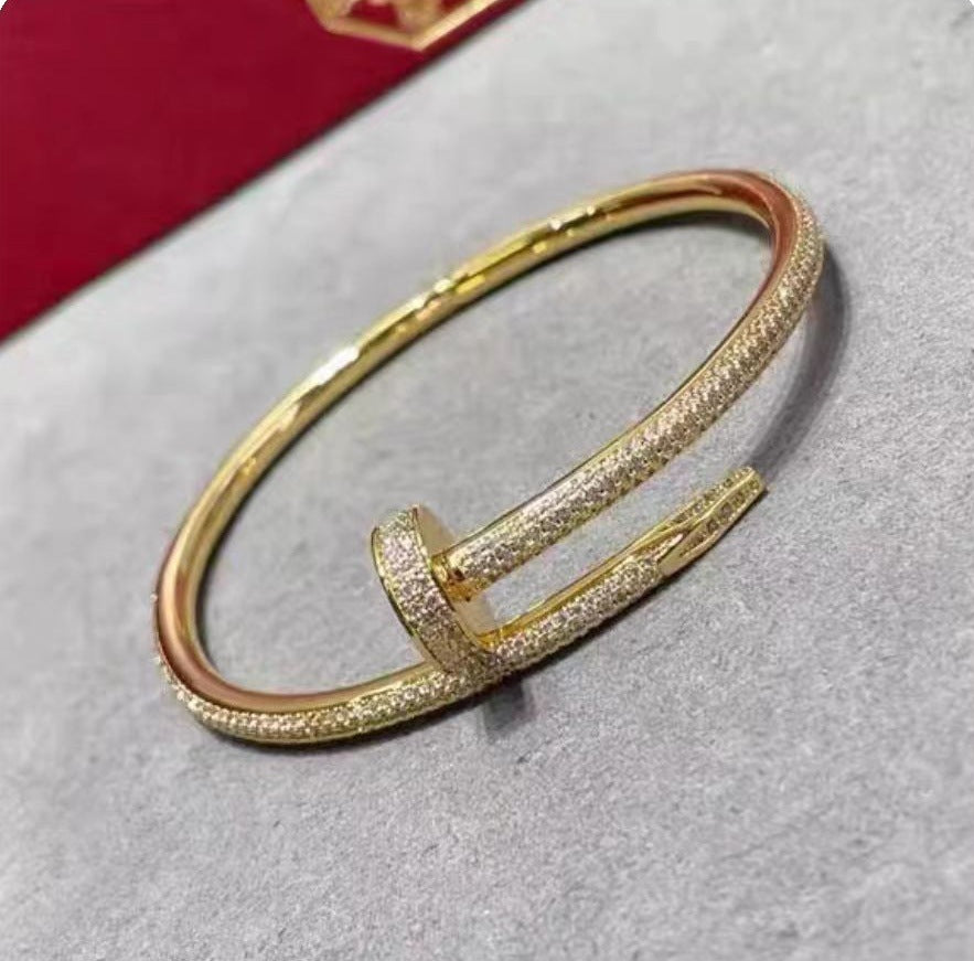 Pulsera de Plata 925 con Diamantes Tres Círculos Chapada en Oro