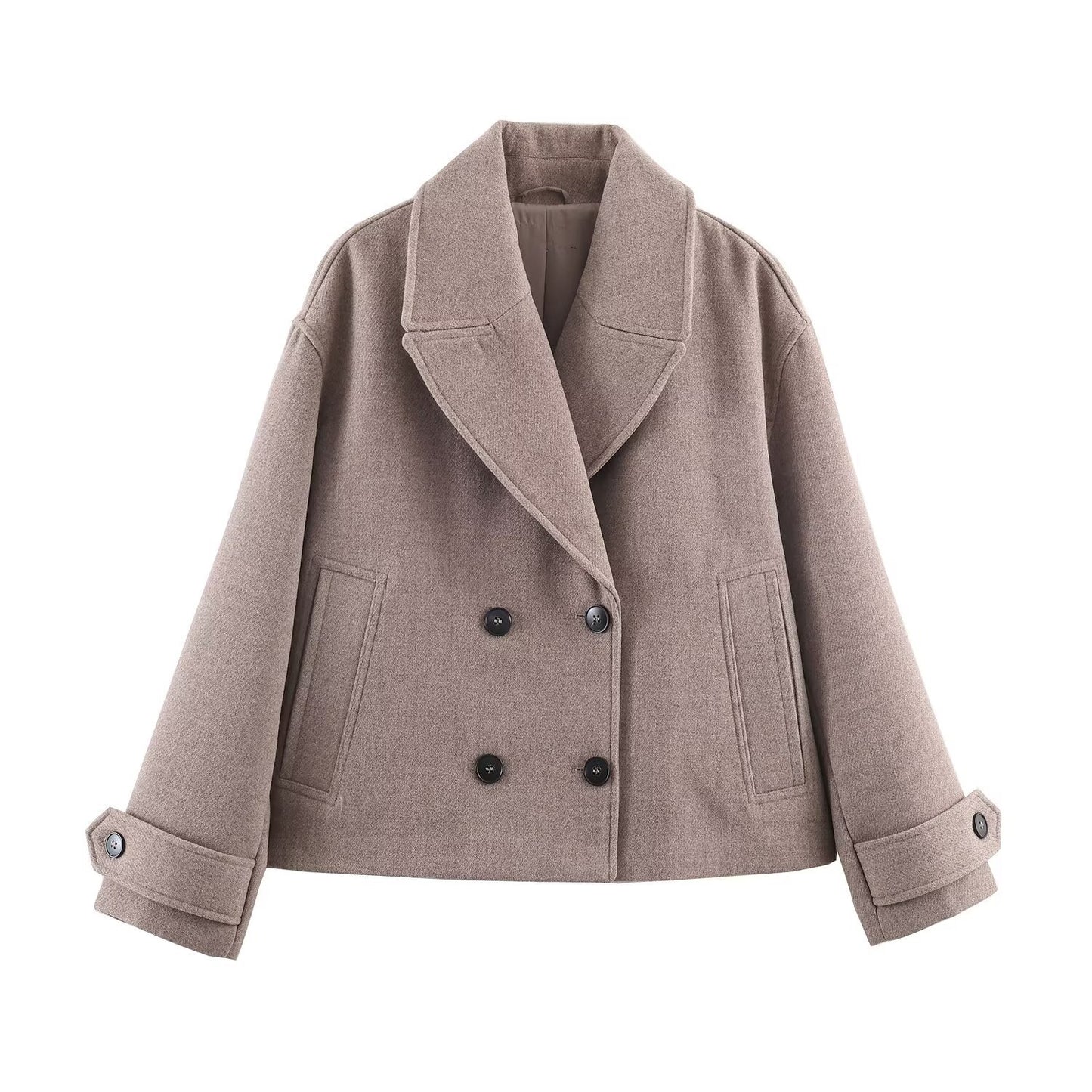 Chaqueta corta de doble botonadura estilo oficina