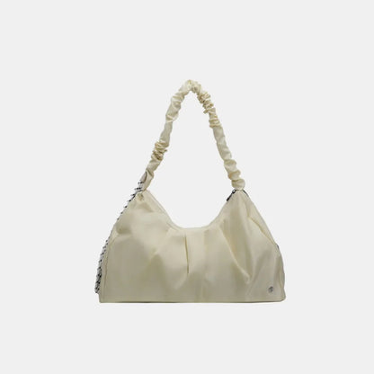 Bolso Tote Grande Fruncido con Decoración Metálica