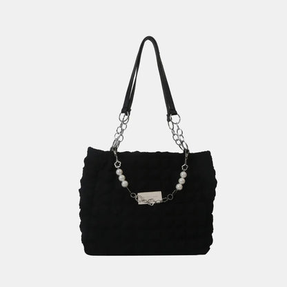 Bolso Tote con Textura Burbuja y Cadena