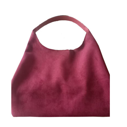 Bolso Tote Grande de Ante con Cierre Magnético Estilo Retro