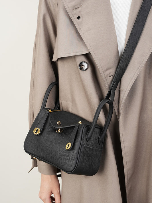 Bolso mini de piel genuina tipo doctor bag versátil