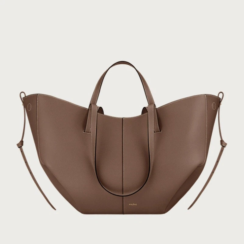 Bolso Cubo de Piel de Vaca con Forma de Lazo y Bolsa Interior Extraíble
