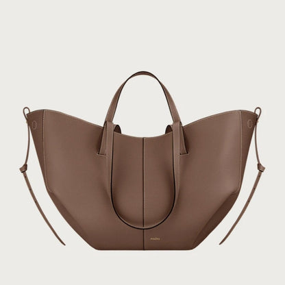 Bolso Cubo de Piel de Vaca con Forma de Lazo y Bolsa Interior Extraíble