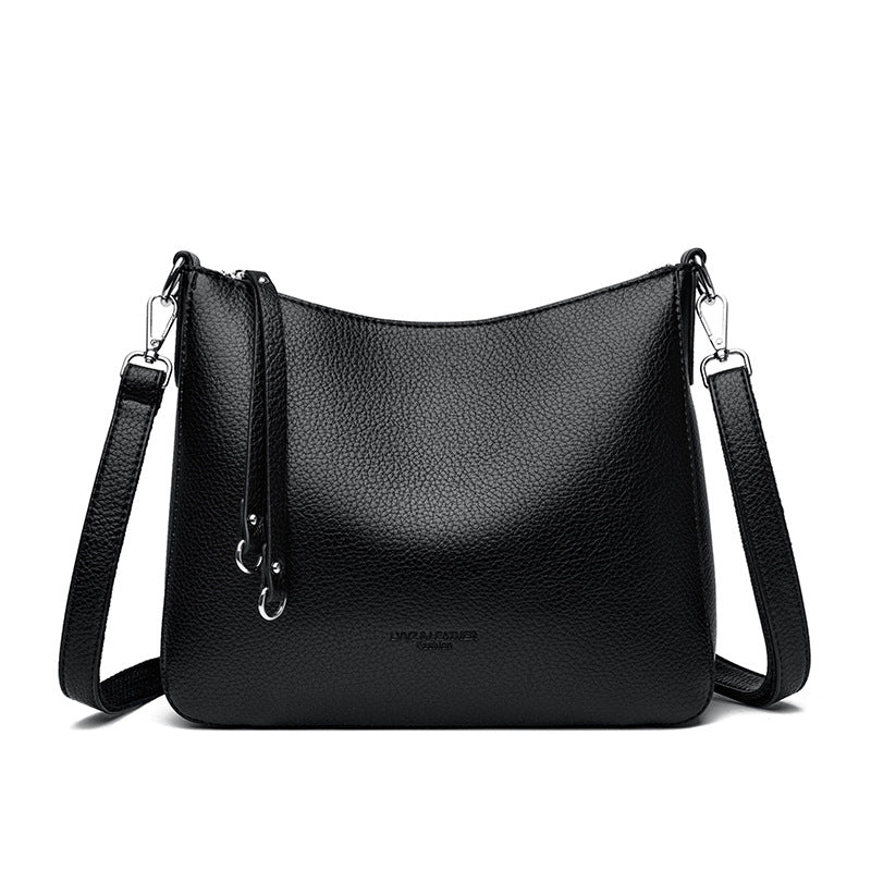 Bolso de hombro y bandolera de piel genuina versátil