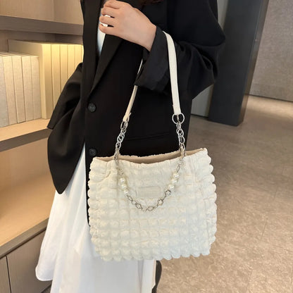 Bolso Tote con Textura Burbuja y Cadena