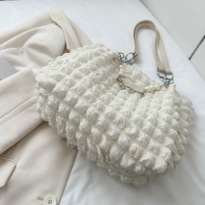 Bolso Tote con Textura Burbuja y Cadena