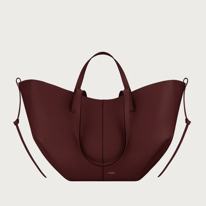 Bolso Cubo de Piel de Vaca con Forma de Lazo y Bolsa Interior Extraíble