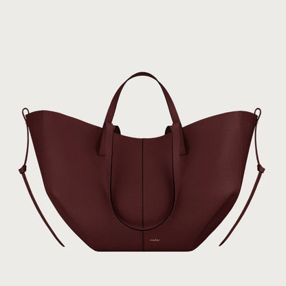 Bolso Cubo de Piel de Vaca con Forma de Lazo y Bolsa Interior Extraíble