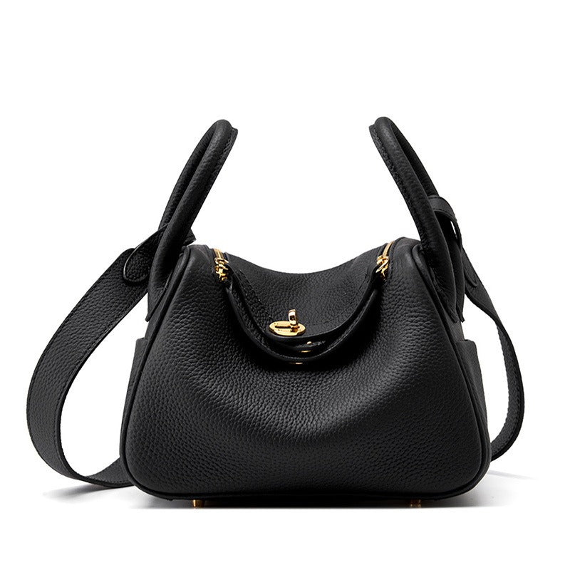 Bolso mini de piel genuina tipo doctor bag versátil
