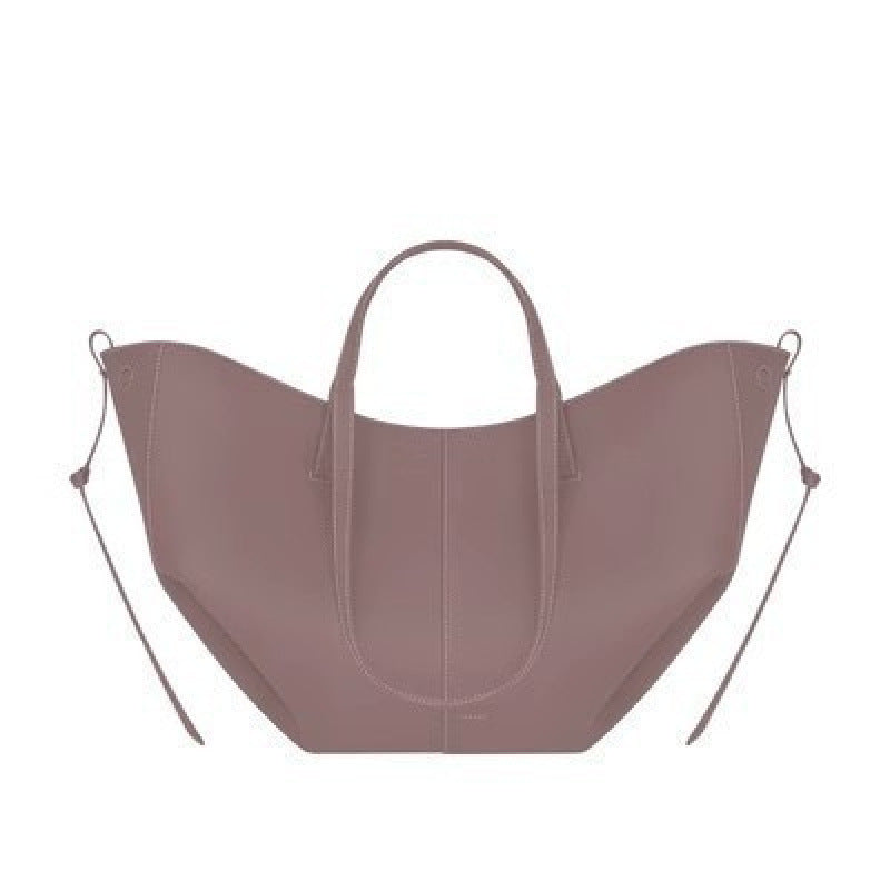 Bolso Cubo de Piel de Vaca con Forma de Lazo y Bolsa Interior Extraíble