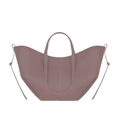Bolso Cubo de Piel de Vaca con Forma de Lazo y Bolsa Interior Extraíble