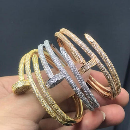 Pulsera de Plata 925 con Diamantes Tres Círculos Chapada en Oro