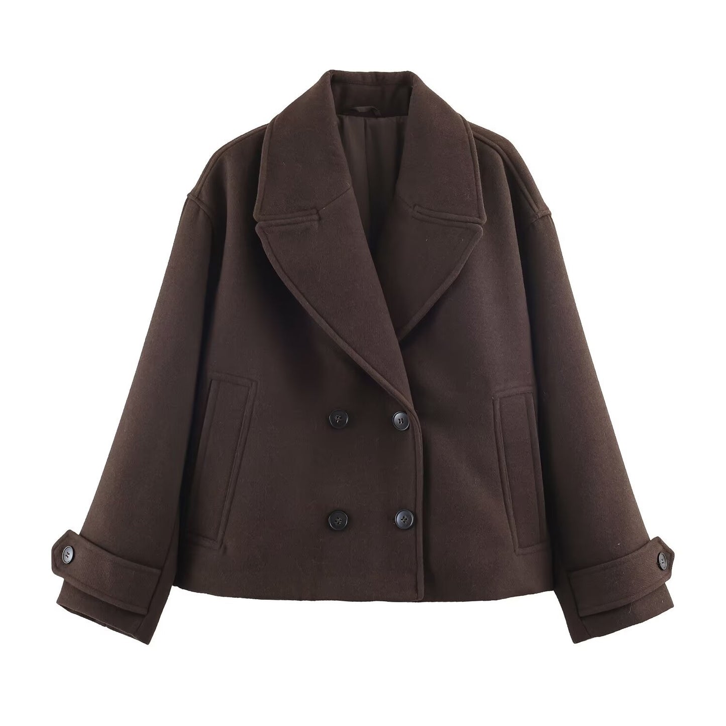 Chaqueta corta de doble botonadura estilo oficina