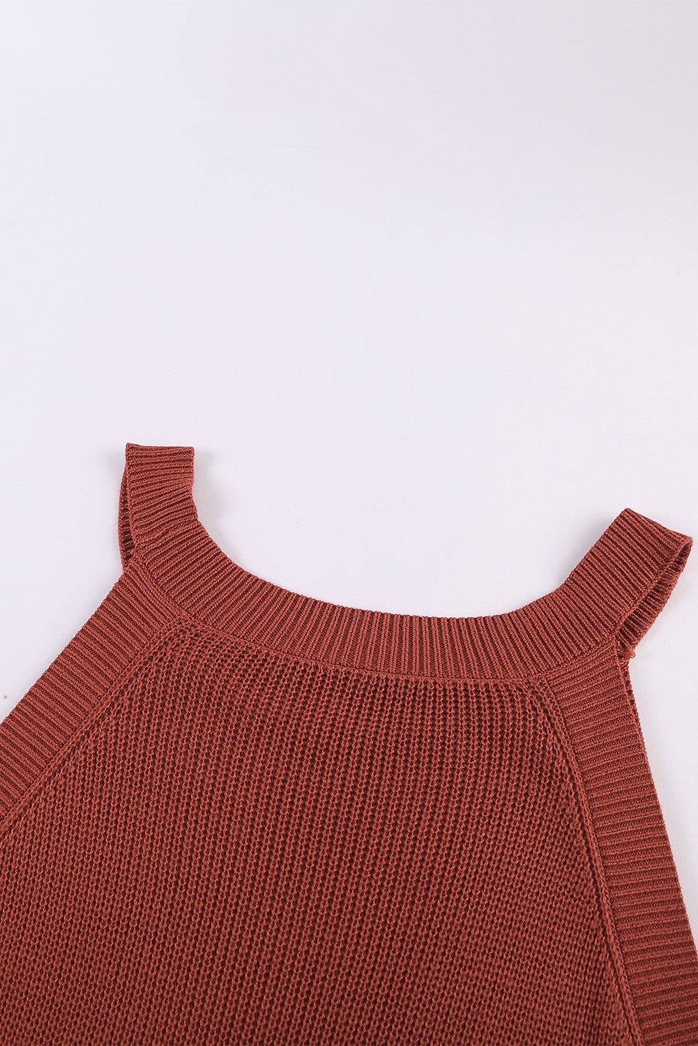 Top sin mangas de punto acanalado slim fit