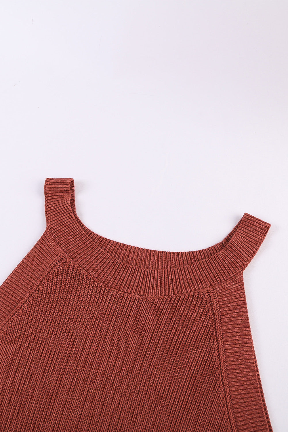 Top sin mangas de punto acanalado slim fit